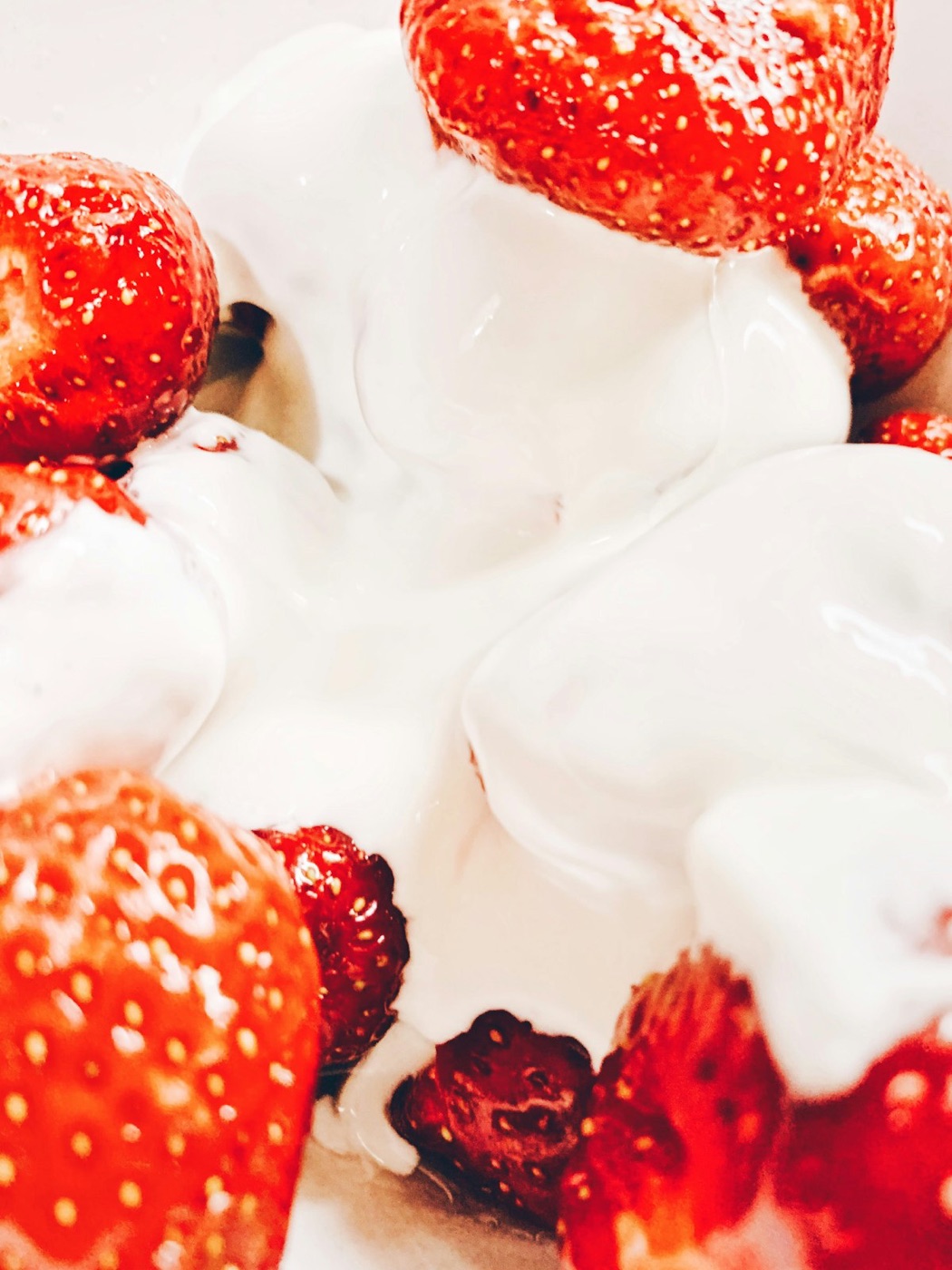 Crema batida con fresas